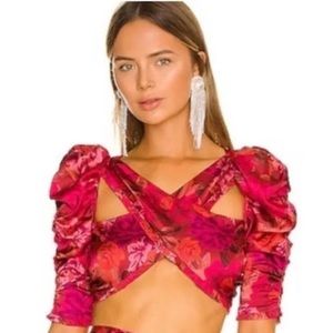 SOLD! NWT For Love and Lemons Alia Cross Front Crop Top